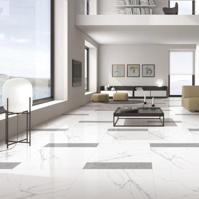 China Metallic Granite Tiles 60x60 Italian White Marble Look Glazed Porcelain Tiles for sale