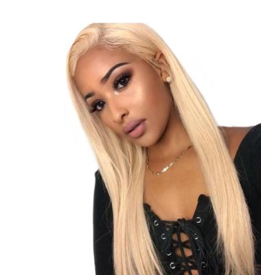 China 613# Silky Straight Brazilian Remy Hair Human Hair Wigs Pre Plucked Lace Front Wigs For Black Women for sale