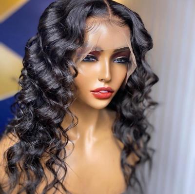 China High Quality Deep Wave 10 Grade Deep Wave Lace Front Wigs Brazilian Virgin Human Hair Light Brown Swiss Lace For Black Women for sale