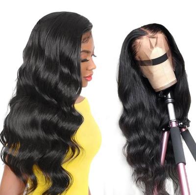 China Lace Front Wig Remy Virgin Full Body Wave Lace Front Wigs Hair Straight Body Weave Hair Wigs For Black Women Transparent DHL DHL for sale