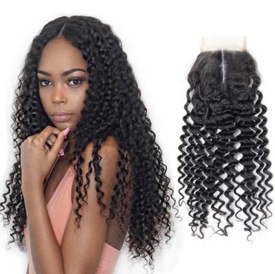 China Raw Unprocessed Virgin Hair Deep Curly Virgin Hair Cuticle Aligned Brazilian Headbands And Closures Dropshipping Bleach for sale