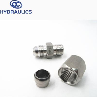 China Flameless Bite Bit Types JIC NPT Thread Male Thread Hydraulic Tube Fittings for sale