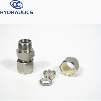 China Two-ferrule Designs Swagelok Compression Bulkhead Union Female Straight Tube Fitting for sale