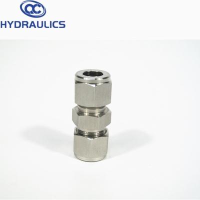 China Two-ferrule designs SS union high pressure straight compression tube fittings for sale