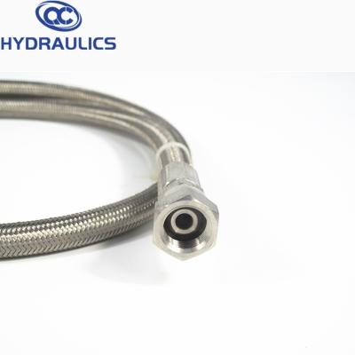 China PTFE Stainless Steel Braided PTFE Hose Tube SAE Hydraulic Rubber Fittings for sale