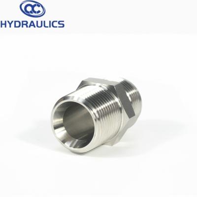 China High Quality Male 60 Cone Machinery Stainless Steel Bsp Hydraulic Hose Adapter for sale