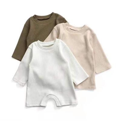 China Winter Baby Blanket Infant Romper One Piece Knitted Fabric Cotton Warm Ribbed Overalls Cotton Rompers for sale