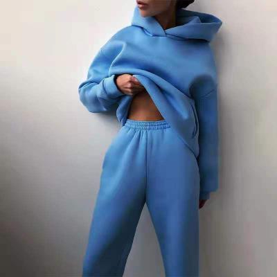 China Two-piece urban suit hooded comfortable breathable spring and autumn leisure long sleeve solid color eco-friendly for sale