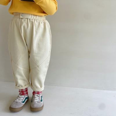 China Comfortable children's breathable eco-friendly pants in spring and autumn, the new Korean version of the trousers+three-dimensional spliced ​​satchel with cotton for sale