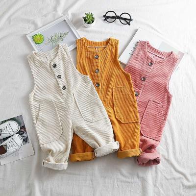 China Wholesale Comfortable Kids Newborn Baby Romper Clothes Eco-Friendly Corduroy Breathable Sleeveless Jumpsuit for sale