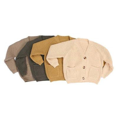 China Breathable Baby Knitted Cardigan Cotton Sweater Children Season Clothing Cold Jacket for sale