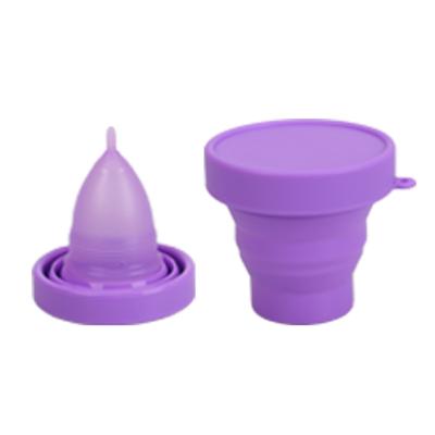 China Reusable Silicone Menstrual Cup With Foldable Sterilizer Cup for sale