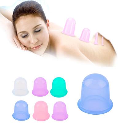 China Hot Selling Traditional Body Massager Facial Cup 4 Pieces Silicone Massage Cup Body Therapy Shaping Massage Cup for sale