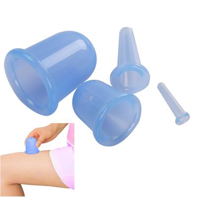 China Hot Selling Traditional Body Massager Facial Cup 4 Pieces Reusable Massage Cup Silicone Massager Body Therapy Cupping for sale