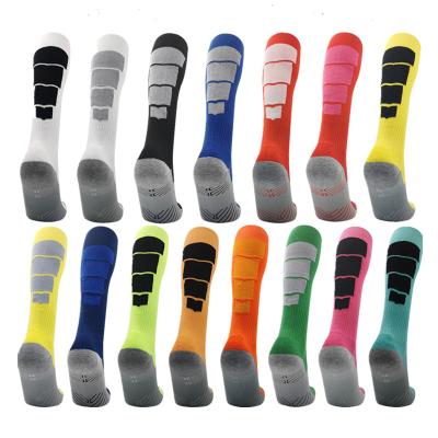 China Fashion Cotton QUICK DRY Soccer In Stock Custom Logo Knee Long Sport Socks Anti-skid Football Sock Custom Made Stock Soccer Sock for sale