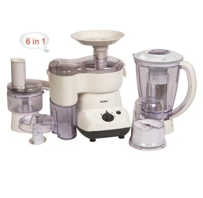 China 6 in1 Full Copper Fashionable Multifunctional Food Processor 350W Motor Juicer Blender Soybean Milk Making Grinder Cleaver Slicer for sale