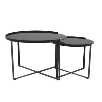 China KD Free Sample Modern Oriental 30 Mirror Industrial Riveted Metal Castro Convertible Coffee Table for sale