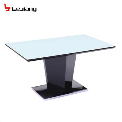 China Free Sample Modern Simple Fixture China Top Folding Large Black Imported Glass Dining Table For Weddings Dining for sale