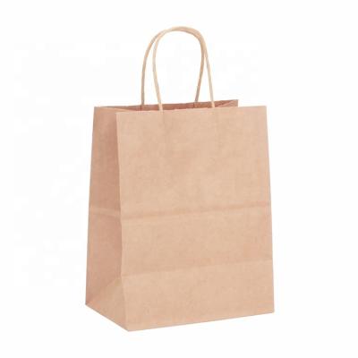 China Recyclable Custom Logo Food Grade Kraft Paper Bag Gift Bag Shopping Bag for sale