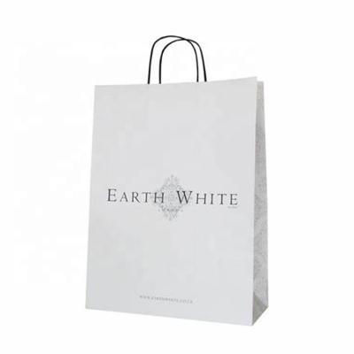 China Recyclable Custom Logo Retail Small Tissue White Paper Bag For Boutique Store for sale