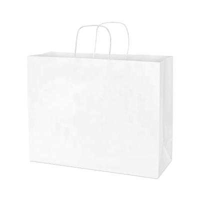 China Wholesale Recyclable Take Out Kraft Paper White Paper Bag For Shopping for sale