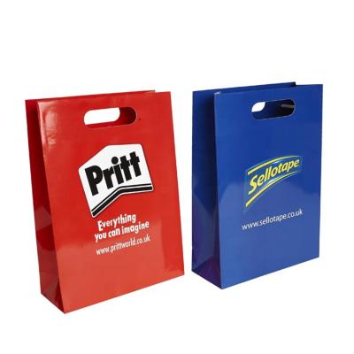 China Recyclable Cheap High Quality Die Cut Paper Gift Bag With Custom Logo for sale