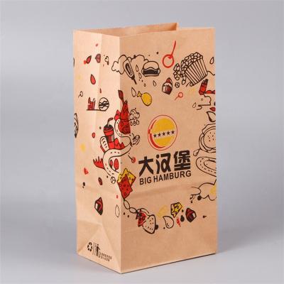 China Recyclable Wholesale Biodegradable Takeaway Foods Brown Paper Bag For Burger for sale