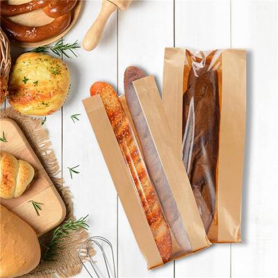 China Factory Price Recyclable Bread Bakery Kraft Paper Bag With Window For Food for sale