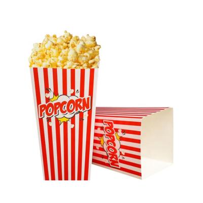 China Disposable Red And White Printed Popcorn Favor Box For Gift for sale