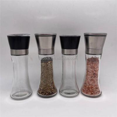 China Refillable Coarseness Adjustable Salt And Pepper Spice Glass Bottle Crusher Refillable Coarseness Adjustable Ceramic Salt And Pepper Mill Shakers Spice Grinder for sale