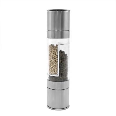 China CLASSIC Kitchen Accessories Seasoning Grinding Manual Stainless Steel 2 in 1 Spice Mill/Salt & Pepper Grinder Mill for sale