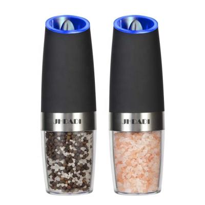 China Sustainable Salt And Pepper Gravity Grinder Electric Auto Pepper Mill Smart Set for sale