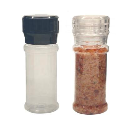 China 100ml Spice Salt And Pepper Viable Plastic Grinder Mill Bottle With Grinder Top for sale