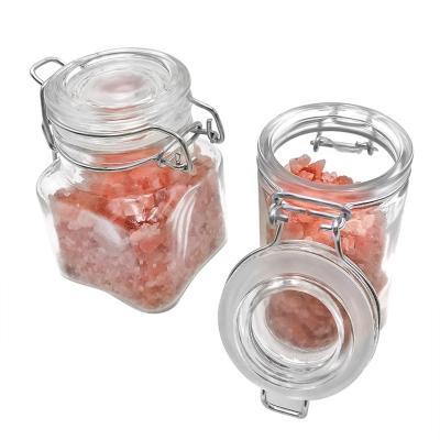 China Freshness Keeping Airtight Removable Lid Attached Coffee Cereal Contain Universal Storage Glass Jar Container for sale