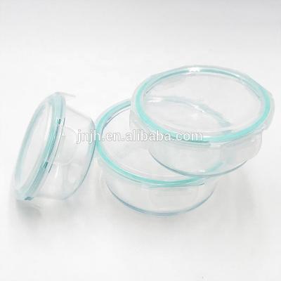 China Borosilicate Glass Microwavable Food Container/Glass Meal Bowls Small High Quality Round Glass Prep Containers for sale