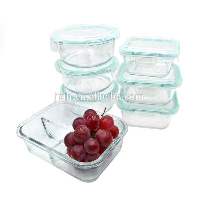 China Microwavable Safe Glass Meal Prep Microwavable Microwavable Glass Meal Prep Microwave Lunch Food Storage Containers Leakproof Glass Bento Lunch Box With Divider for sale