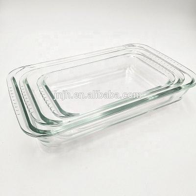 China Wholesale Heat Resistant High Borosilicate Stocked Rectangular Glass Baking Dish for sale