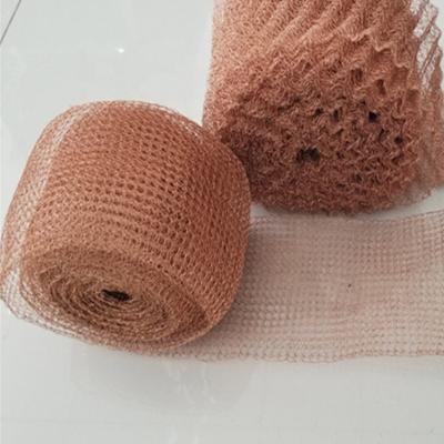 China Knitting Pure Copper Mesh Customized Size 100% Pure Copper Mesh For Cleaning Machine for sale