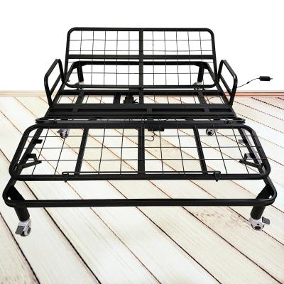 China Modern Made in China High Quality Custom Frame Metal Low Board Adjustable Bed Base with 6 Wheels for sale