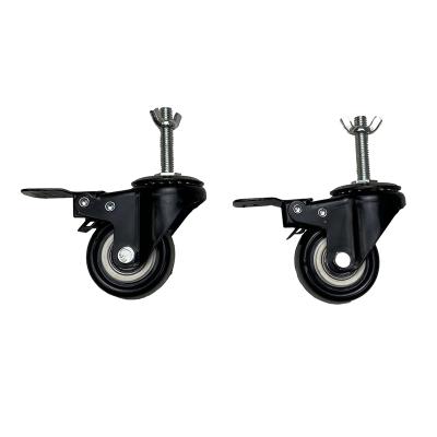 China 2 3 4 5 6 8 Inch Traditional Fixed Caster PU Office Furniture Caster Chair Wheels With Brake for sale