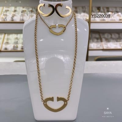 China Conjunto de joias de aço inoxidável com fivela de ferradura da moda 18k colar banhado a ouro à venda