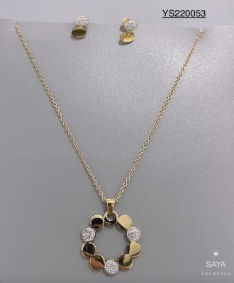 China Custom Stainless Steel Jewelry Set Gold Necklace And Earring Set for sale