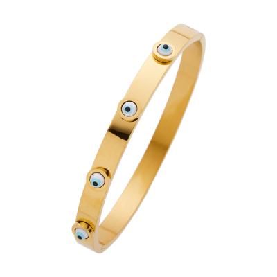 中国 Ross-Simons Multicolored Enamel Evil Eye Openwork Filigree Bangle Bracelet in 18k Gold 販売のため