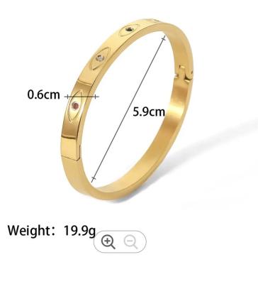 China Einlegearbeit-Farbe Gem Four Diamond Screw Bangle für Mann- und Frauenedelstahl Armband zu verkaufen