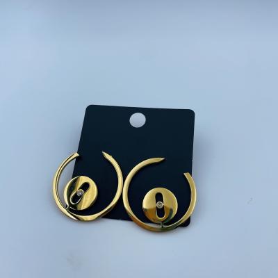 China Upgrade Your Products with Polished Stainless Steel and Achieve a Luxurious Gold Look Earrings zu verkaufen