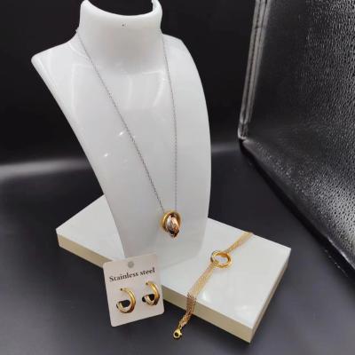 China Trendy High Polish Newest Mix Color Stainless Steel  Earring ,Necklace , Bracelet Sets For Lady for sale