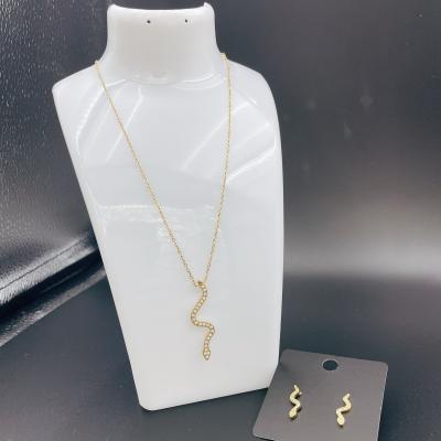 중국 Snake High Polish Newest Gold Color Stainless Steel  Earring ,Necklace , Bracelet Sets For Lady 판매용