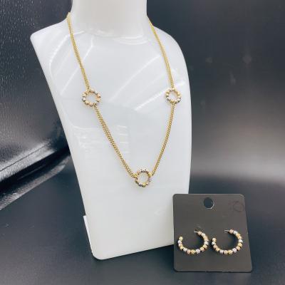 중국 High Polish Newest Gold Color Stainless Steel  Earring ,Necklace , Bracelet Sets For Lady 판매용