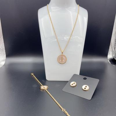 중국 High Polish Newest Gold Color Stainless Steel  Earring ,Necklace , Bracelet Sets For Lady 판매용