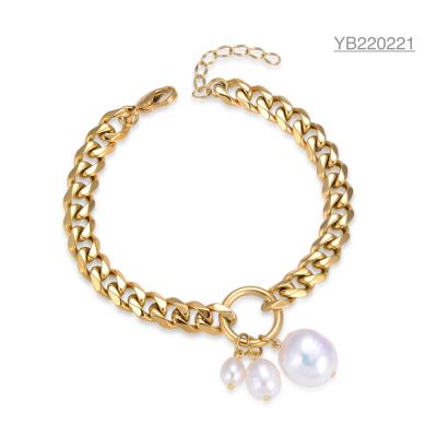 Chine Saya Gold Strass Bracelet Socialite Brand Pearl Pendant Bracelet à vendre